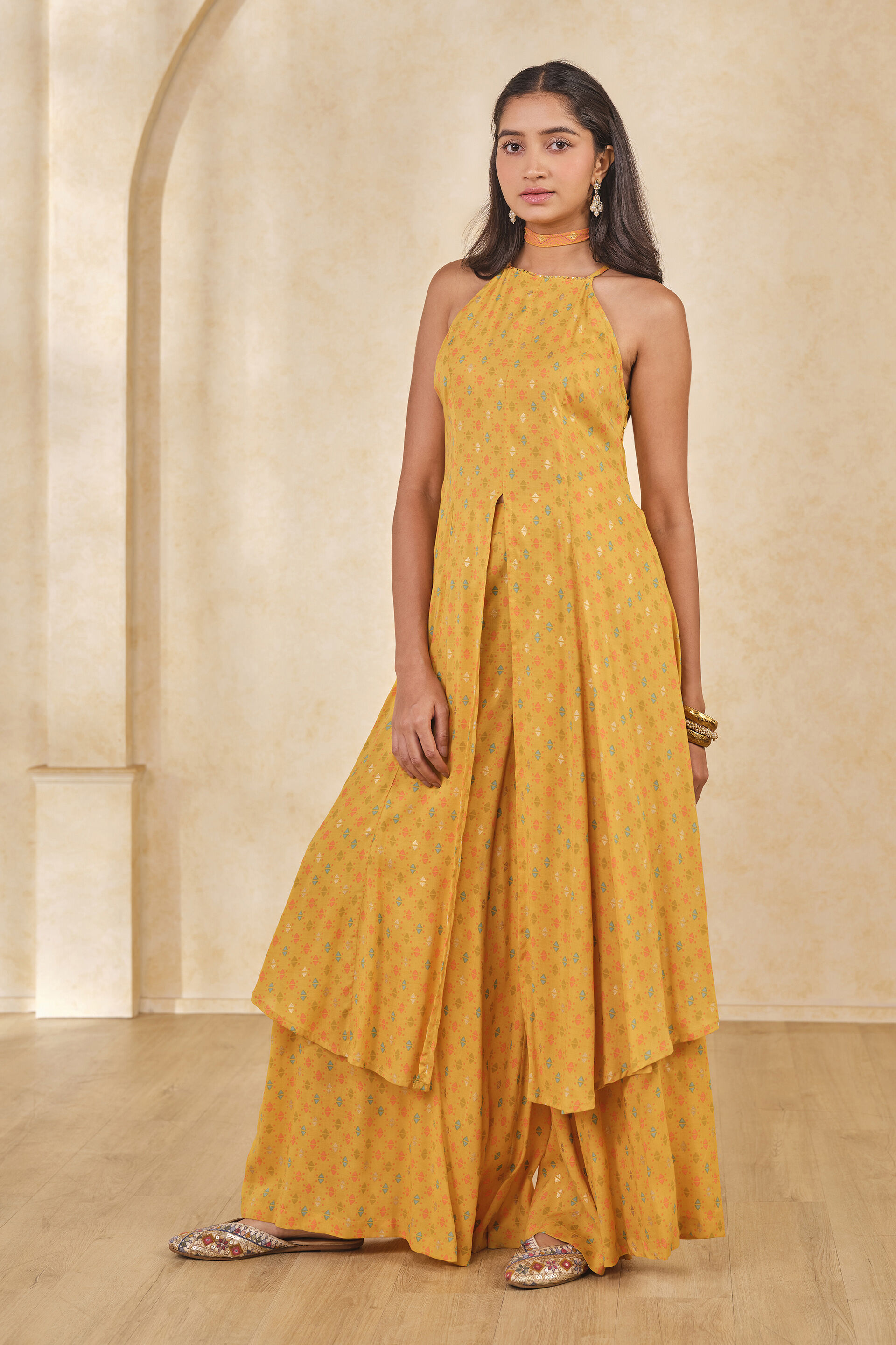 Mehboob Kurta Set, Mustard, image 2